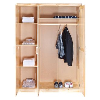 Dmora Armario De Tres Puertas, Color Roble, 140 X 190 X 55 Cm., Con Embalaje Reforzado - Dmora