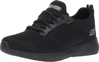 Skechers Womens Skechers Bobs Squad 31362-wht Low Top Sneakers, Black Black 31362 Bbk, 2 UK