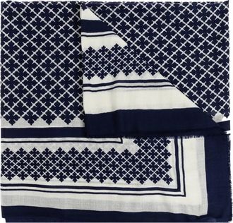 By Malene Birger Sjaal met patroon - Blauw