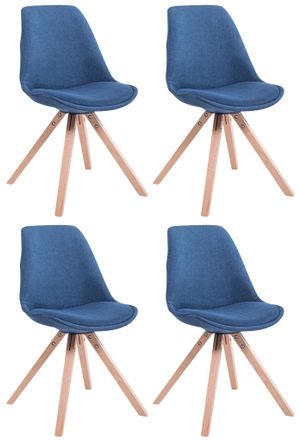 Clp Pack De 4 Sillas De Comedor Toulouse Square En Tela Azul Natural