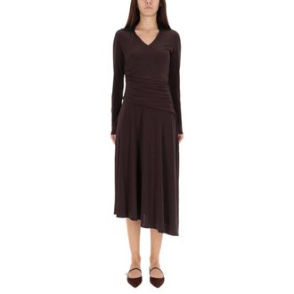 Tory Burch Kleedjes, Dames, Bruin, S, Jersey Collared Dress