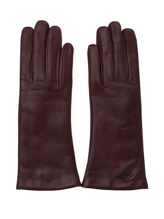 Restelli leather gloves - women - Leather/Cashmere - 6.5 - Purple