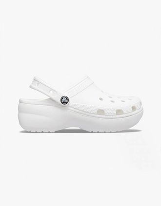 Crocs Womens Crocs 206750-100 CLASSIC PLATFORM CLOG Womens Clogs White - Size: 4