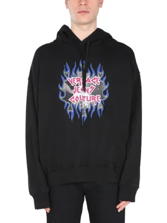 Versace Jeans Couture Graphic Logo Hoodie With Drawstring
