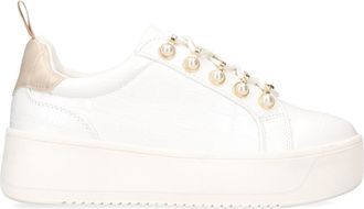 Kurt Geiger Womens Lighter Pearl2 Sneakers - White - Size UK 8