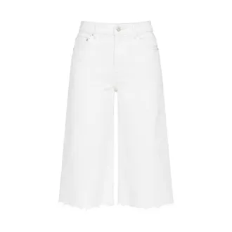 Mother Cropped Jeans, female, White, Size: W25 The Whole Lot Zip Twist Fray Short Jeans