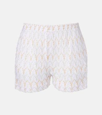 Missoni Open-knit lam&eacute; shorts