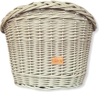 OEM Cesta De Mimbre Para Bicicleta Color Oliva Con Barras De Remolque