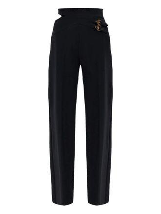 Versace Jeans Couture cut-out buckle-detail trousers - Black