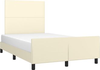 vidaXL Vidaxl - Estructura De Cama Sin Colch&oacute;n Cuero Sint&eacute;tico Crema 120x200 Cm