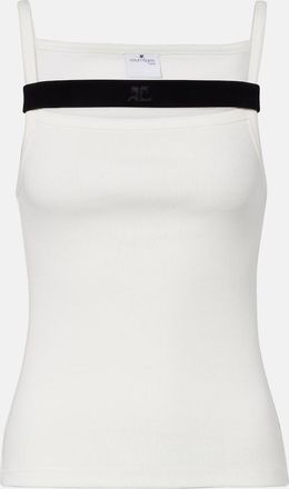 Courr&egrave;ges Courr&egrave;ges Ribbed-knit cotton tank top