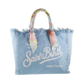 MC2 Saint Barth Tote Bags, female, Blue, Size: ONE SIZE Vanity Foulard