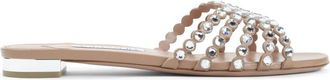 Aquazzura Pink Embellished Flash Sandals