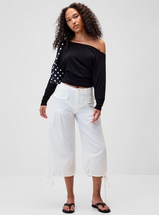 Twik Womens Twill wide-leg cropped pant