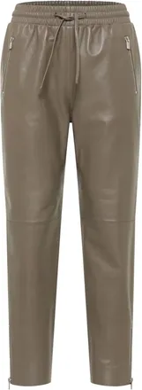 Carlo Colucci Carlo Colucci, Leather Trousers, female, Brown, Size: XS Chic Leather Pants
