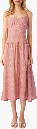 Cami NYC Kairina Midi Dress in Berry Gingham at Nordstrom, Size 00