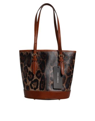 Dolce & Gabbana Bruine Luipaardleren Schouderriem Tote Bag