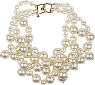 Kenneth Jay Lane pearl-embellished necklace - women - Faux Pearl - One Size - White