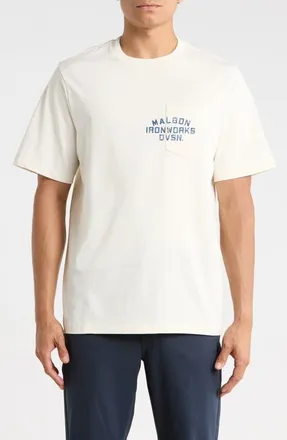 Malbon Golf Vista Ironworks Cotton Graphic T-Shirt in Ivory at Nordstrom, Size Xx-Large