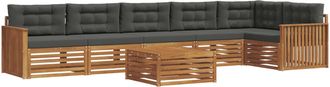 vidaXL Conjunto De Sof&aacute;s De Exterior 7 Uds. Natural Y Antracita Vidaxl