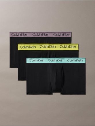 Calvin Klein Mens Micro Stretch 3-Pack Low Rise Trunk - Multi - XL