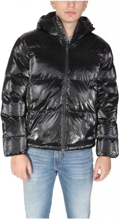 Emporio Armani Technische Gewatteerde Jas van Stof - Heren - Winterjassen - Zwart - XL - Polyester - Jassen