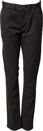 Sun 68 Dark Brown Cotton Stretch Straight Mid Waist Trouser Mens Pants