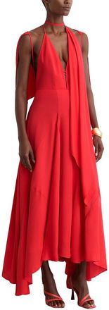 Reiss Evory Strappy Draped Cape Maxi Dress