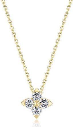 Lafonn Trillium Bloom Simulated Diamond Pendant Necklace in Gold at Nordstrom, Size 18