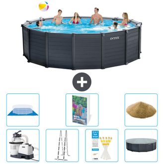 Intex Piscina Graphite Panel Redonda - 478x124 Cm - 8-piezas S680