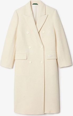 Lacoste Womens Long Pure Wool Coat - Cream - Size: 10