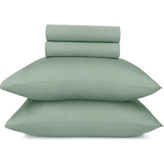 California Design Den Signature Comfort 100% Egyptian Cotton Soft Sateen Sheet Set in Mint Green at Nordstrom, Size California King
