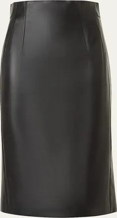 Akris Lamb Nappa Leather Pencil Skirt