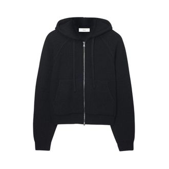 Dunst Gebreide vest met capuchon - Heren - Vesten met rits - Zwart - XL - Wol - Hoodies & sweatvesten