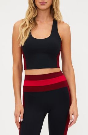 Beach Riot Yara Colorblock Racerback Crop Tank in Redwood Colorblock at Nordstrom, Size X-Small