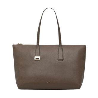 Furla Olivia L Tote - Dames - Tassen - Groen - Maat: ONE Size Leer