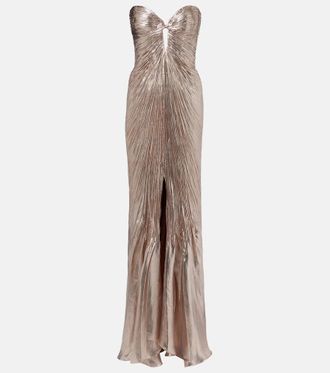 Maria Lucia Hohan Mirren silk-blend chiffon bustier gown
