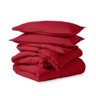 Bare Home All-Season Down Alternative Comforter Set - Oversized King in Red at Nordstrom