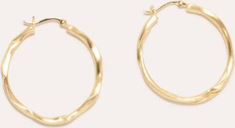 Completedworks Womens Furrowed Vermeil Twisted Hoop Earrings In Gold