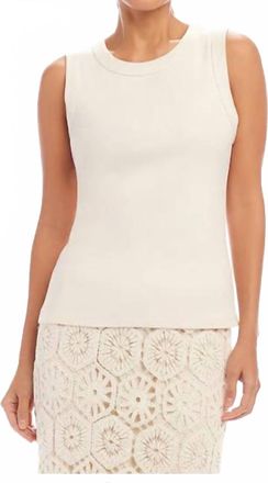 Karen Kane Ribbed Tank In Ecru