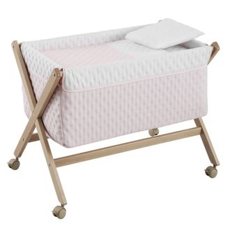 Cambrass Minicuna tijera madera rosa/natural 55x87x74 cm