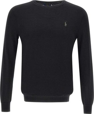 Polo Ralph Lauren Round-neck Knitwear, male, Black, M, Black Jumper