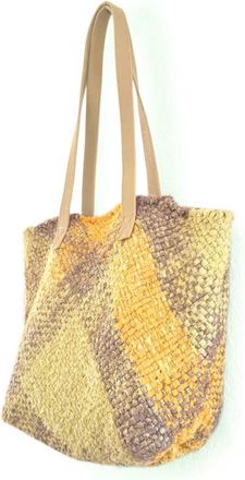 Claramonte Womens Lilo Woven Tote Bag In Yellow Multi