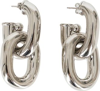 Paco Rabanne Dubbele Link Zilveren Oorbellen - Dames - Oorbellen - Grijs - ONE Size - Accessoires