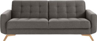 Exxpo Sofa Fashion 3-Sitzer »Fiord, aktuelles Design, tolle Detailverarbeitung im Sitz und Rücken« bequem, wahlweise Kippcouch mit Bettfunktion und Bettkasten, Holzfuss
