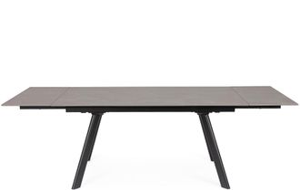 BIZZOTTO Ausziehbarer Keramik Design Esstisch Jarkko 160-240 x 90 cm, Schwarz/graue Marmoroptik