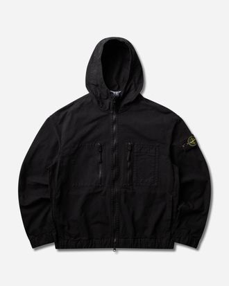 Stone Island Men s Organic Cotton Ripstop Hooded Overshirt Black