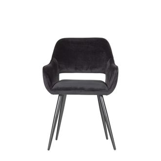 Woood Silla de terciopelo negro