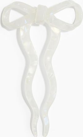 H&M Haarnadel mit Schleife - Weiss/Marmoriert