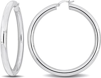 Mimi & Max 60x5mm Hoop Earrings in Sterling Silver